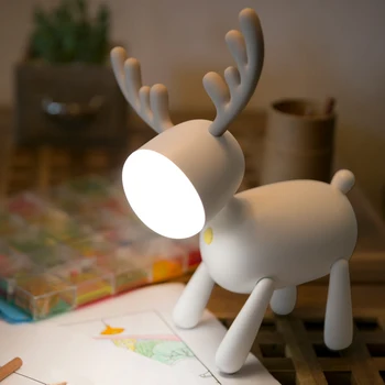 Usb Reîncărcabilă Cerb Led Lumini de Noapte din Silicon de Desene animate de Animale Estompat Lampa de Birou Pentru copii Copii Copii Cadou Noptiera Dormitor 1W