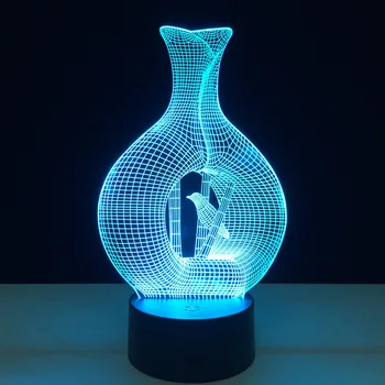 Usb Led 3d Lumina de Noapte Mini Lumini cu Led-uri Alimentat de la Baterie Acrilice Lumina de Noapte 3d Creative Cadouri Pentru Ziua Îndrăgostiților Lampă cu Led-uri