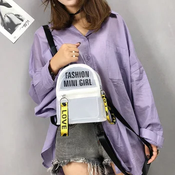 Impermeabil pvc transparent rucsac student de sex feminin sac coreea moda mini jeleu rucsac mic de sex feminin