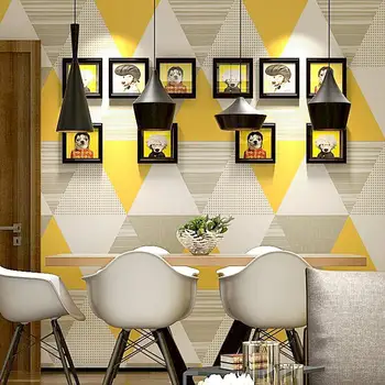 Stil Nordic Wallpaper-Uri de Moda Moderne Geometrică Pătrat Zăbrele Living, Dormitor, TV, Fundal, Tapet rezistent la apa Rola