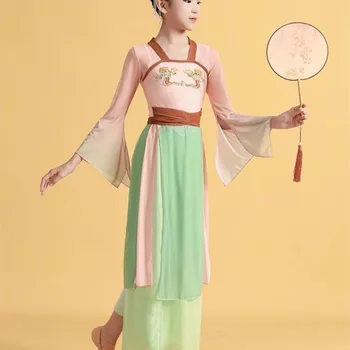Copii Chinezi Vechi Stil de Dans Clasic Haine Fan Costume de Dans Fete Practica Haine Elegante de Dans Unifom LE011