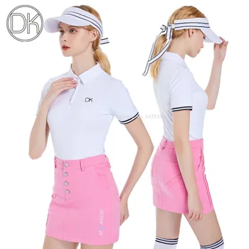 Dk Golf Femei de Vara T-Shirt Doamna Maneca Scurta Tricou Polo Rapid-DryTops Doamnelor Sport Golf Fusta Slim fustele-pantalon Costum de Haine S-XXL