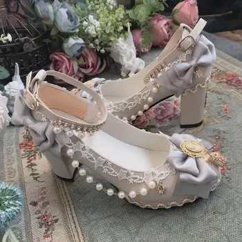 2020 lolita pantofi de mireasa floare pantofi wild lolita tocuri inalte pantofi lucrați manual Nobil și elegant high-end de produse