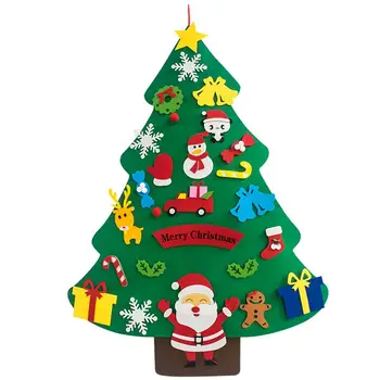 DIY Simțit Pom de Crăciun Stereoscopic Crăciun Ușa de Perete Agățat Ornamente Decorative de Crăciun pentru Copii Copii Cadouri de Anul Nou de Partid