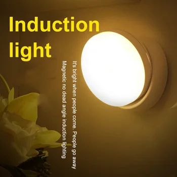 Senzor de mișcare Lumina de Noapte LED USB Reîncărcabilă lampă de Perete Smart Home Lampa cu Baterii de Inducție Dormitor Scara Toaletă lumini
