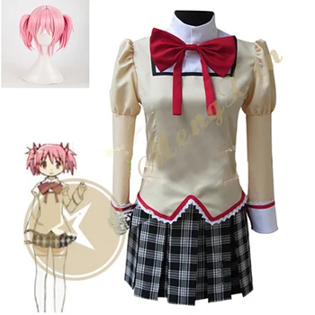 Anime Puella Magi Madoka Magica Madoka Kaname /Akemi Homura Uniformă De Școală Rochie De Costume Cosplay Personalizate