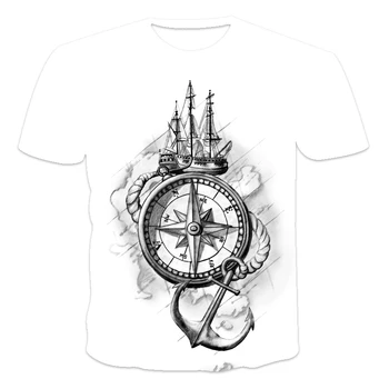 De vară de Moda pentru Bărbați Casual T-shirt de Imprimare 3d Compass Vrac Top Confortabil 2023 Y2k tricou Supradimensionat O-gât Pulover de Îmbrăcăminte