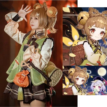 2021 Genshin Impact Yaoyao Drăguț Cosplay Costum Uniforma Peruca Cosplay Anime Joc Yaoyao Stil Chinezesc Costume De Halloween Pentru Femei