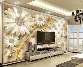 wellyu papel de parede Transparent flori de lux bijuterii de fundal de perete gazete de perete decor acasă fototapeten 3d murală